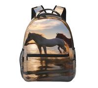 Anceky Sunsets Lake Horses Women Men Casual Carry On Ocean Waves 15.6inch Laptop Backpack