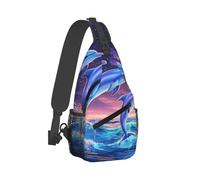 Anceky Three Dolphins LeapOf The Water Backpack Travel Hiking Daypack Chest Bags Crossbody Shoulder Bag