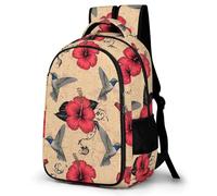 Anceky Travel Backpack Purse for Women, Classic Hummingbird Art Lily Flowers Birds