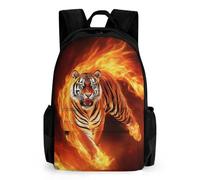 Anceky Travel Laptop Sturdy Backpack Wild Angry Animal King Fire Flame Tiger for Women and Men College, Business and Camping, Lightweight Computer Bag with Pockets