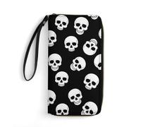 Anceky Travel Wallet for Men Women, Multi-Layer Inner, Portable Rope Design, Ideal Holiday, Skull Bones