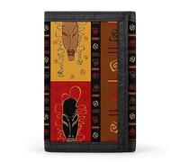 Anceky Tribal African Masks Ethnic Afro American Ornament Trifold Wallet, Stylish Purse with Keychain, Credit Pass Case Card-Holder for Crash Bills Receipts Women Men 5 x 3.3 x 0.2 Inch