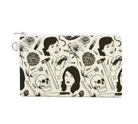 Anceky True Crime Pattern Exquisite and Stylish Canvas Coin Purse, Suitable for Storing Small Items