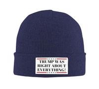 Anceky Trump was Right About Everything Knit Hat Donald Trump was Right 45 47 President Dark Beanie Brimless Cap Navy Blue