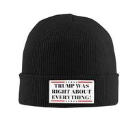 Anceky Trump was Right About Everything Knit Hat Donald Trump was Right 45 47 President Dark Beanie Brimless Cap Black