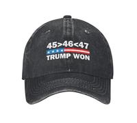 Anceky Trump Won Hat 45 is Greater Than 46 47 is Greater Than 46 Funny Hat Fashion Adjustable Caps for Men Women Black