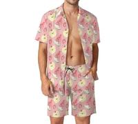 Anceky Tyrannosaurus-Rex Print Men's Button-Up Shirt Hawaiian Shirt Party Beach Shorts