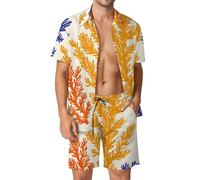 Anceky Tyrannosaurus-Rex Print Men's Button-Up Shirt Hawaiian Shirt Party Beach Shorts