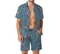 Anceky Tyrannosaurus-Rex Print Men's Button-Up Shirt Hawaiian Shirt Party Beach Shorts