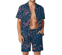 Anceky Tyrannosaurus-Rex Print Men's Button-Up Shirt Hawaiian Shirt Party Beach Shorts