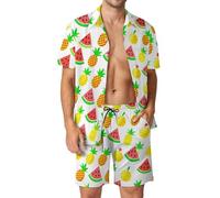 Anceky Tyrannosaurus-Rex Print Men's Button-Up Shirt Hawaiian Shirt Party Beach Shorts