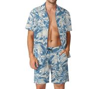 Anceky Tyrannosaurus-Rex Print Men's Button-Up Shirt Hawaiian Shirt Party Beach Shorts