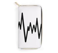 Anceky Unisex Lightweight Leather Wallet Music Notes Heartbeat, ID Pockets & Multi Card Slots, Easy to Carry Portable Purse for Travel & Work
