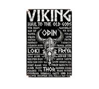 Anceky Viking Gods Norse Mythology Tin Sign - Vintage Pantheon Art Metal Wall Decor for Man Cave Bar Home 8x12
