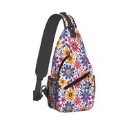 Anceky Vintage Boho Florals Funky Backpack Travel Hiking Daypack Chest Bags Crossbody Shoulder Bag