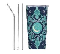 Anceky Vintage Botanical Triple Moon Goddess 20 Oz Stainless Steel Travel Mug Vacuum Insulated Tumbler Coffee Mugs for Car Office Gym