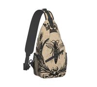 Anceky Vintage Queen Crown Vitruvius Queen Bee Crossbody Chest Bag, Unisex Crossbody Bag, Travel, Sports, Hiking Backpack