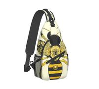 Anceky Vintage Queen Crown Vitruvius Queen Bee Crossbody Chest Bag, Unisex Crossbody Bag, Travel, Sports, Hiking Backpack