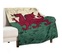 Anceky Vintage Welsh Flag Throw Blanket for Couch Sofa Lightweight Fleece Plush Blankets Bed Home Living Room 60"x80"