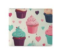 Anceky Wallet Card Case Coin Purse Mens Cupcake Candy Hearts Sweet Printed Wallet for Everyday Use and Fits in Any Pocket with Ease