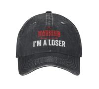 Anceky Warning I'm A Loser hat Funny Men Women Retro Cotton Cap Black