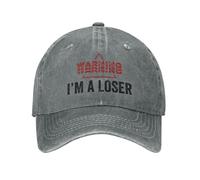 Anceky Warning I'm A Loser hat Funny Men Women Retro Cotton Cap Gray