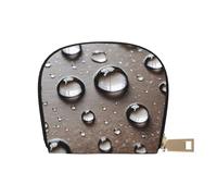Anceky Water Drops Dots Print Leather Semi-Circular Card Bag,Wallet Card Holder,Men's Credit Card Holder,and Placement Card Holder Suitable for Holding Various Cards