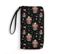Anceky Water-Resistant Multi-Layer Moon Frog Mushroom Leather Wallet for Men, Portable Rope Design for Everyday Use