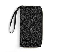 Anceky Water-Resistant Science Formulas Chalkboard Math Physics Equation Leather Wallet, Smooth Zipper, Portable Rope, Ideal for Men with Money Clip