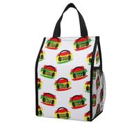 Anceky Waterproof Insulated Lunch Bag, Reggae Music Jamaica Rasta, Portable Foldable Thermal Tote with Storage Pockets for Daily Use & Trips