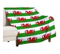 Anceky Welsh Dragon Flags Throw Blanket for Couch Sofa Lightweight Fleece Plush Blankets Bed Home Living Room 40"x50"