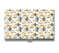 Anceky Western Mountains Desert Cactus Business Name Card Holder Men Women