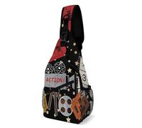 Anceky Whimsical Circus Theatre Ticket Admit One Movie Night Sling Bags Men And Women Shoulder Backpack Chest Bag Cross Body Chest Sling Backpack., 38x20cm