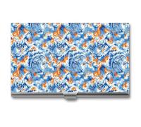 Anceky White Tiger Flame Business Name Card Holder Men Women