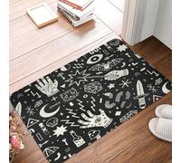 Anceky Wiccan Pentacle Pagan Witch Witchcraft Funny Welcome Doormat for Entrance Way Indoor Floor Mats for House Decor Kitchen Matting with Anti Slip Rubber Back Welcome Mat