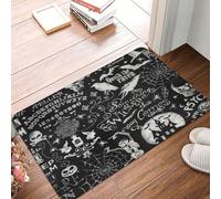 Anceky Wiccan Pentacle Pagan Witch Witchcraft Funny Welcome Doormat for Entrance Way Indoor Floor Mats for House Decor Kitchen Matting with Anti Slip Rubber Back Welcome Mat