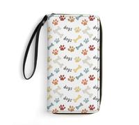 Anceky Women Elegant Wallets, Zipper Closure, Credit Card ID, Lightweight Portable Design, Travel Ready, Dog Paw Bones Print