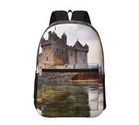 Anceky Women Men 17inch Waterproof Carry On Backpacks Castle Near Lake Stones Laptop Backpack