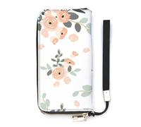 Anceky Women Wallet Hello Summer Pine and Palm Leaf Card Holder Clutch Stylish Wallet with Wrist Strap Long Womens Purse