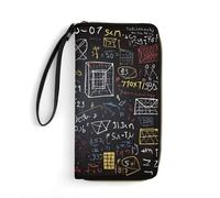 Anceky Women Wallets Mathematics and Physics Leather Wallet for Women Thin Wallet with Zipper Pocket Card Holder