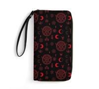 Anceky Women's Multifunctional Satanic Wiccan Symbols Goat Leather Wallet, High Capacity, Water-Resistant, Great for Travel