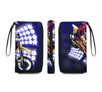 Anceky Women's Stylish Wallet, Waterproof Travel Card Organizer Holder Case with Zipper Motocross Dirt Bike Cool Motorcycle Multiple Card Slots Purse