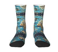 Anceky World Geography Map Print Adult Tall Socks Single Side For Men Women Warm And Comfortable For All Seasons