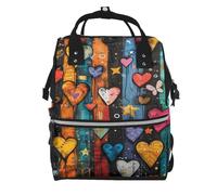 Anceky Y2k Colorful Stars Hearts (3) For Waterproof Diaper Bag Mommy Backpack, Men'S And Women'S Travel Bag