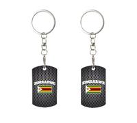 Anceky Zimbabwean Zimbabwe Flag Keychain Clip, Personalized Rectangular Metal Key Chain, For Home, Office, And Motorcycle