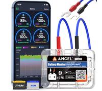ANCEL BM200 Battery Monitor 12V Automotive Battery Load Tester with Cranking Charging Test Alarm Record Voltage History Voltmeter for Car (Blue Version)