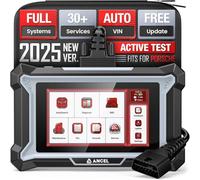 ANCEL DS160 OBD2 Scanner for Porsche, Full System Bidirectional Tool with 30+ Resets, ABS Bleeding, Gearbox Learning, SAS/Oil/BMS Reset, Lifetime Free Updates & Online Support