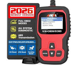ANCEL VD500 OBD2 Code Reader fit for Volkswagen Audi Skoda Seat Vehicle - Car Diagnostic Tool Check Engine Light EPB ABS SRS Fault Reader, Oil Service Throttle Position Adaption Brake Pad Reset