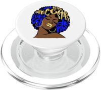 Ancestors Wildest Dreams Afro Royal Blue Melanin Black Queen PopSockets PopGrip for MagSafe