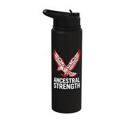 Ancestral Strength Native Eagle Pacific Northwest Totem Stainless Steel Insulated Water Bottle